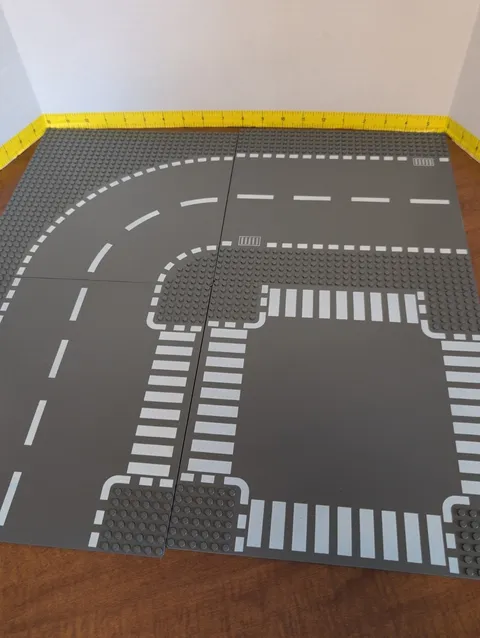 Lot of 4 Vintage LEGO Road Gray Baseplates  # 44343