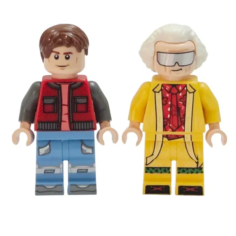 Genuine LEGO Back to the Future Marty McFly Doc Brown Minifigures Delorean Lot