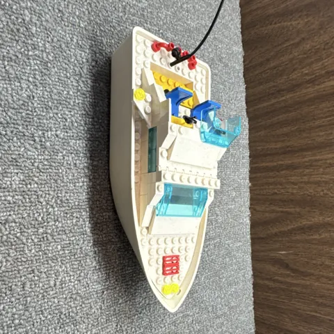 Vintage LEGO Boat Hull Cabin Steering Wheels White Blue Yellow Red Black Plastic