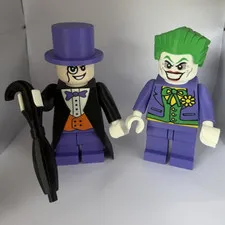 LEGO Batman Movie Minifigures Joker & Penguin Lot of 2 w/ Umbrella Accessory