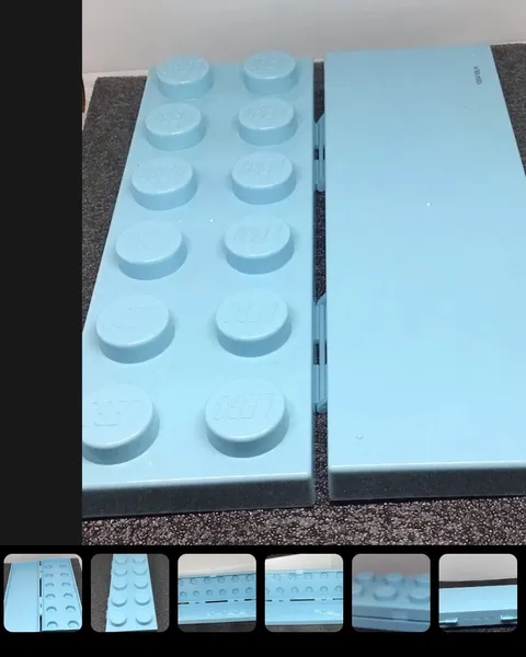 Lego Light Blue Pencil Case Brick Box Storage Container Travel Holder 2013 Nice