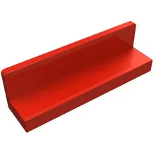 LEGO Part 43337 - Red Panel 1 x 4 x 1 with Rounded Corners [Thick Wall]