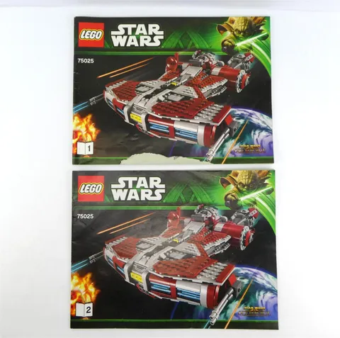 Lego STAR WARS: JEDI DEFNDER-CLASS CRUISER Manuals 1 & 2 for Set 75025