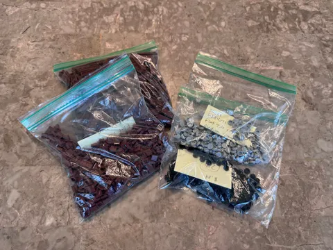 LEGO Huge Reddish Brown Black Gray Flat Tile Parts Lot (1400+ Pieces)