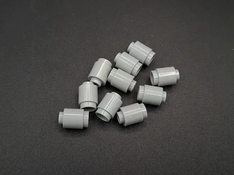 LEGO - 10x - Brick - Round Brick - 1x1 - Light Grey - Light Grey - 3062
