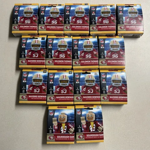 NIB San Francisco 49ers Lego Figurines Lot Of 15 Solomon Thomas Sourdough Sam