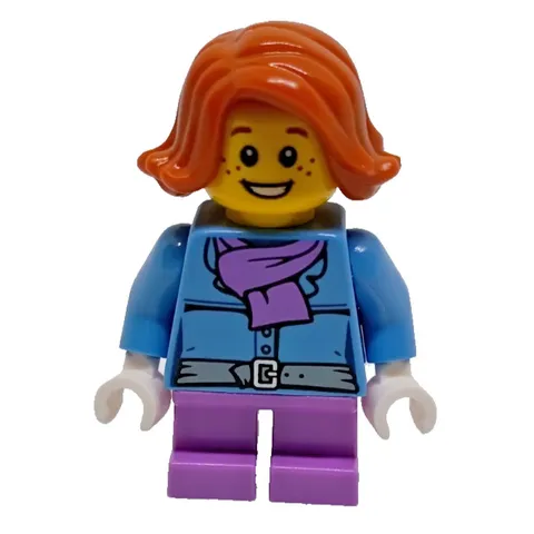 Used LEGO Christmas Train Ride Passenger - Medium Blue Jacket hol097