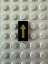 LEGO Tile 1 x 2 with Yellow Arrow Long without Black Border 3069pb0017