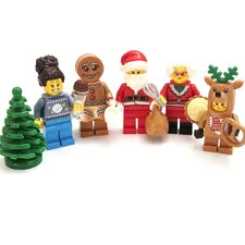 LEGO Christmas Minifigure Lot Santa Mrs Claus Reindeer Costume Gingerbread Elf