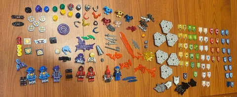 LEGO Nexo Knights Parts & Minifigure Lot – Shields, Weapons, Armor & Accessories