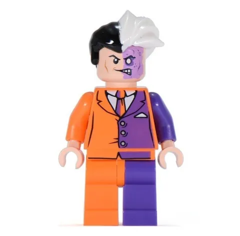 LEGO Batman II Two Face Minifigure 6864 Orange Purple Suit 2013