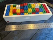 Lego Pencil Box Case 2013 White with Blue, yellow, green, red