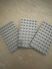 LEGO Plate 6 x 10 (3033) Dark Gray 3 Pcs Used