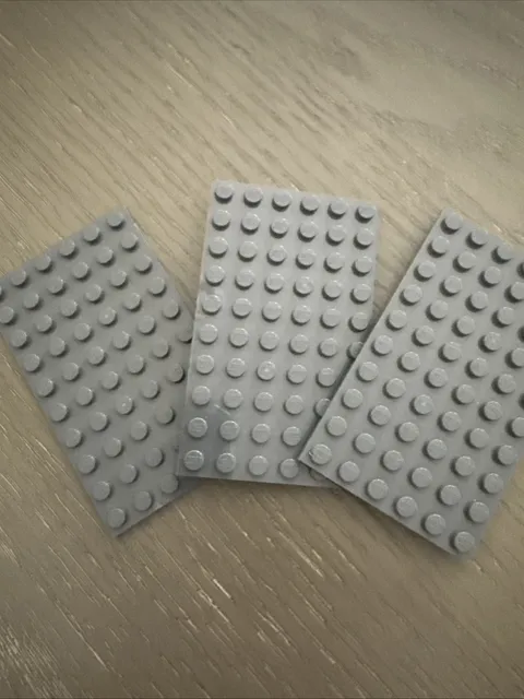 LEGO Plate 6 x 10 (3033) Dark Gray 3 Pcs Used