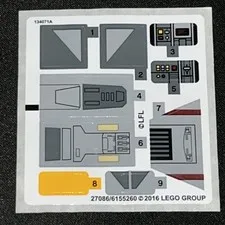 Lego New Sticker Sheet STAR WARS Rebel Combat Frigate #75158