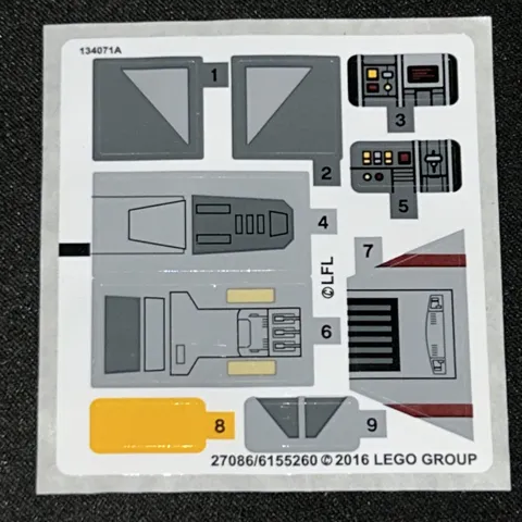 Lego New Sticker Sheet STAR WARS Rebel Combat Frigate #75158