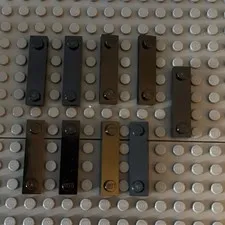 Lego Lot Black Plate Modified 1x4 with 2 Side Studs 92593 (lot of 9)