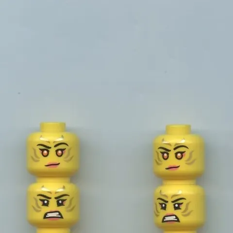 NINJAGO LEGO x 4 Sora Yellow Minifigure, Head Dual Sided Female Gold Stripes
