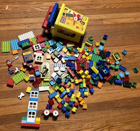 Huge Lot Of Vintage Mega Bloks And Lego Duplo Blocks And Some Accessories 