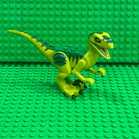 LEGO Dinosaur Raptor / Velociraptor (raptor08) Green Back :  Jurassic World