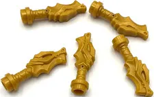 Lego 5 New Pearl Gold Minifigure Weapon Sword Hilts with Dragon Head Parts