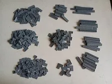 LEGO LOT 312 DARK BLUISH GRAY PLATES 2X2 2X3 2X4 2X6 2X8 2X10 2X12 2X14 2X16 4X4