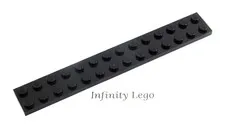 8 LEGO Black Plate 2 x 14 (91988) - (8 Pieces)