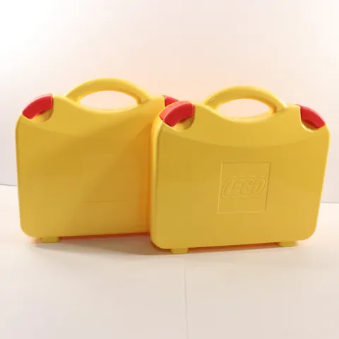 LEGO Storage & Display Carry Cases Lot of 2 Sorters w Compartments Yellow Travel