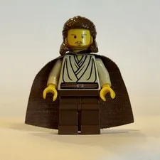 LEGO Star Wars Qui-Gon Jinn Minifigure SW0027 Reddish-Brown Beard w/ Cape