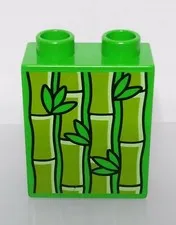 Lego Duplo Green Bamboo Plant Zoo Jungle 1x2 Specialty Printed Brick Block
