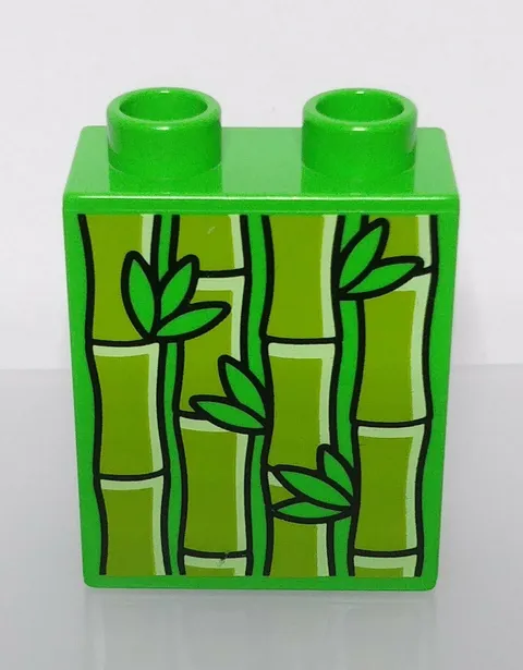 Lego Duplo Green Bamboo Plant Zoo Jungle 1x2 Specialty Printed Brick Block