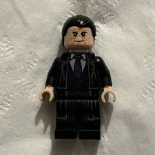 LEGO Plastic Minifigure Black Suit with Purple Tie and Black Hair, 1 Piece