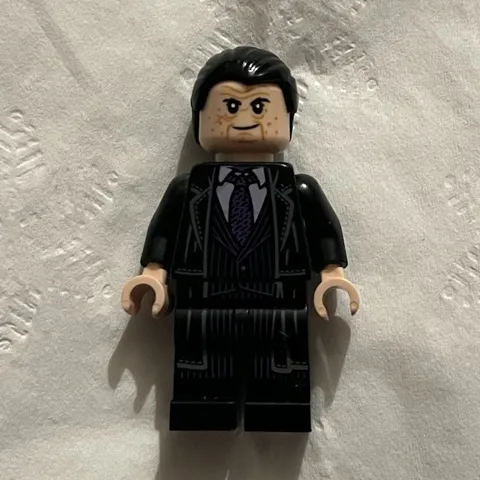 LEGO Plastic Minifigure Black Suit with Purple Tie and Black Hair, 1 Piece