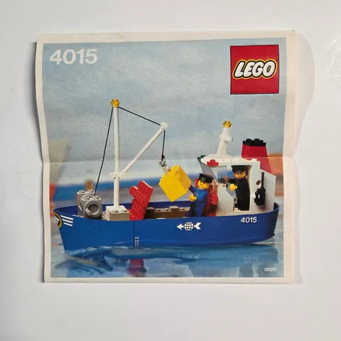 LEGO 4015 Freighter Ship Instructions Manual Vintage Legoland Town Blue Boat