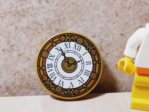 New LEGO Clock Face Big Dial GOLD Roman Numerals Classic Printed 3x3 Old Town