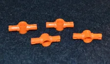 (4) Orange Technic Eye w/ 2 "Stud" Axle Connectors - NEW Lego Parts ~