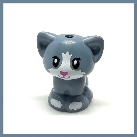 Lego Kitten Cat Animals Blue Gray Minifigure