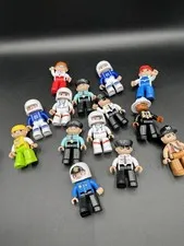 Lot Of 14 Lego Duplo Figures Police Football Astronaut Pirate Construction