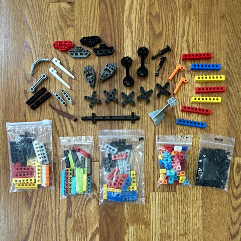 LEGO 250 Technic Bulk Lot Mixed Pieces & Parts in Bags - Multicolor