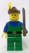 LEGO Castle 6071 cas136 Blue Forestman Brown Hat 1990 Minifigure