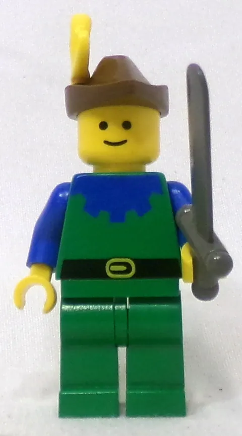LEGO Castle 6071 cas136 Blue Forestman Brown Hat 1990 Minifigure