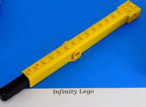 LEGO Yellow Crane Arm Outside, Peg Holes, Black Liftarm 1x15 Beam Harbour 57779