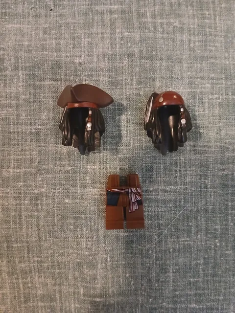 LEGO Pirates Caribbean Jack Sparrow Parts Lot Hair Hat Legs Genuine