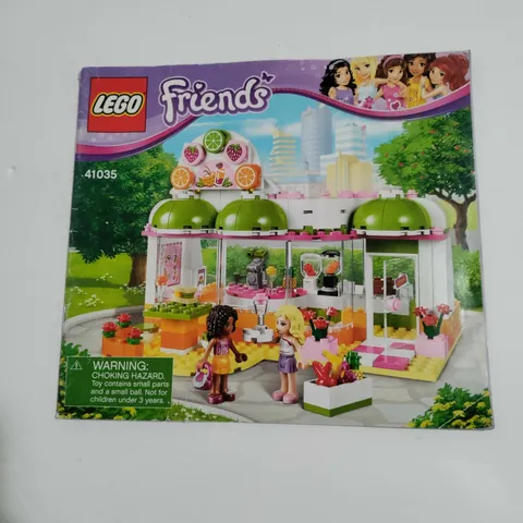 Lego Friends Heartlake Juice Bar 41035 Instructions Manual Only