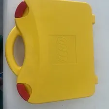 LEGO Yellow & Red Plastic Carrying Case Storage with Legos # 10713 W/ Baseplate