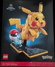 New LEGO Pokemon Pikachu and Poke Ball Building Kit 72152