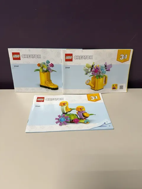 LEGO Flowers In Watering Can Creator 3 In 1 31149 Instructions Manual ONLY 3 Set
