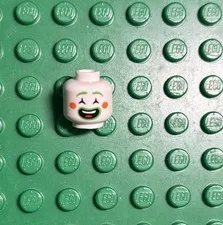 Lego New Light Nougat Minifigure Head Face Paint Red Lips and Eyebrows Clown