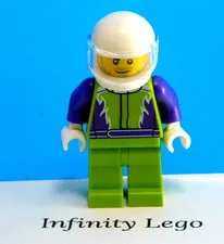 LEGO Monster Truck Driver with Lime Racing Suit Minifigure Great Vehicles 60251