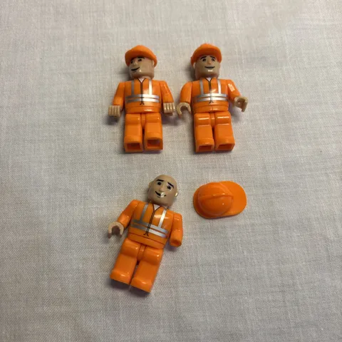 Lot Of 3 Lego Construction Workers 